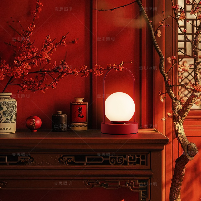 Lámpara de mano roja lámpara de regalo USB carga lámpara de noche al por mayor transfronteriza Amazon boda lámpara de luz larga