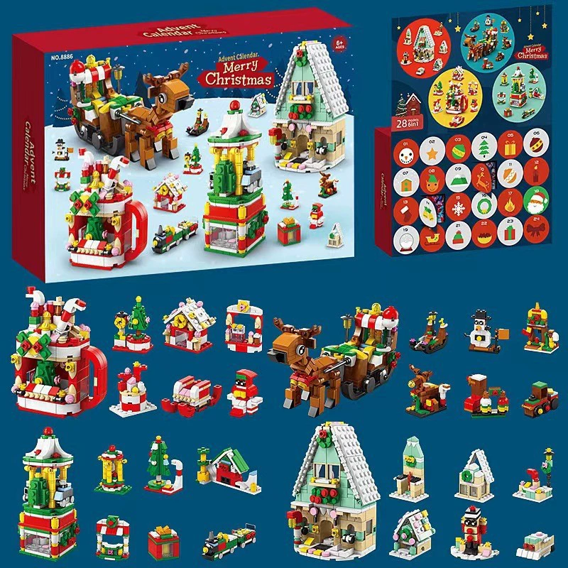 Christmas set, toy, constructor, for import, Birthday gift, small particles