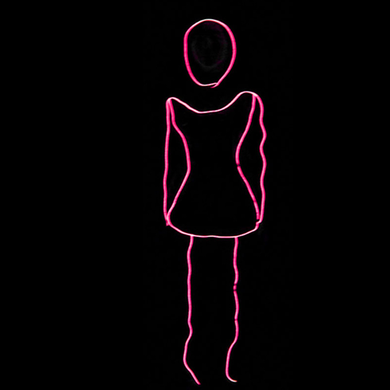 Nueva hermosa chica Stickman fluorescente danza rendimiento apoyos LED danza apoyos el luz fría ropa luminosa
