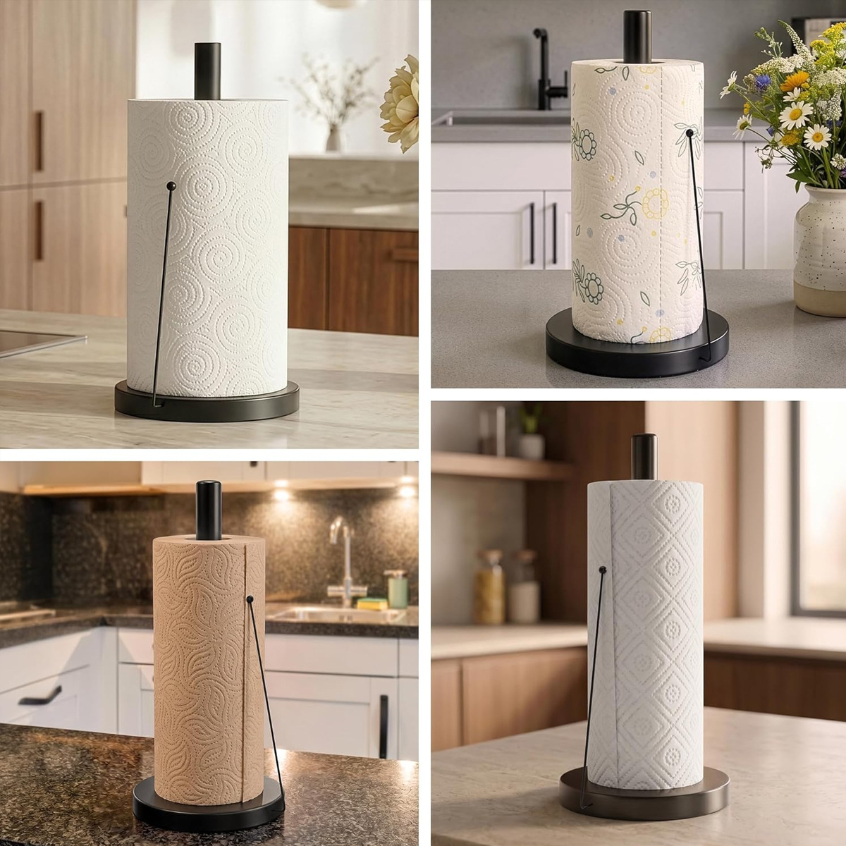 Ou runzhe cocina vertical de acero inoxidable titular de papel de escritorio rollo de metal titular de papel de plástico sin perforar estante de almacenamiento