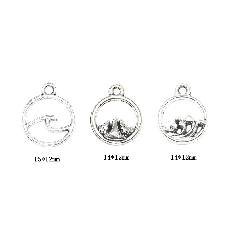 5g Weight Pendant Jewelry Making Type DIY Jewelry Accessories Classification 1 Piece Quantity 1 Piece Alloy Mountain Sea Wave Pendant DIY Jewelry Accessories