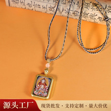 美飒唐卡手绘热贡魔利支天全手工藏式民族风吊坠高端唐卡嘎乌盒子
