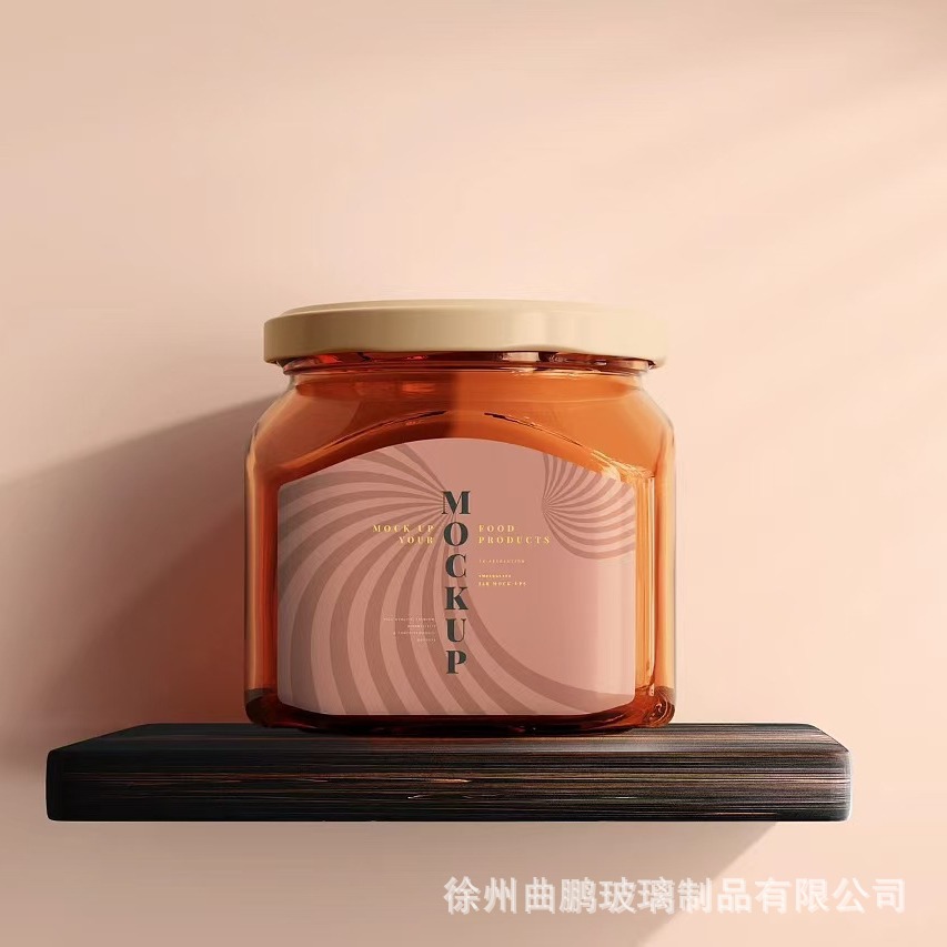 现货批发蜂蜜瓶晶白料燕窝瓶果酱瓶玻璃瓶密封罐底部加厚印刷logo