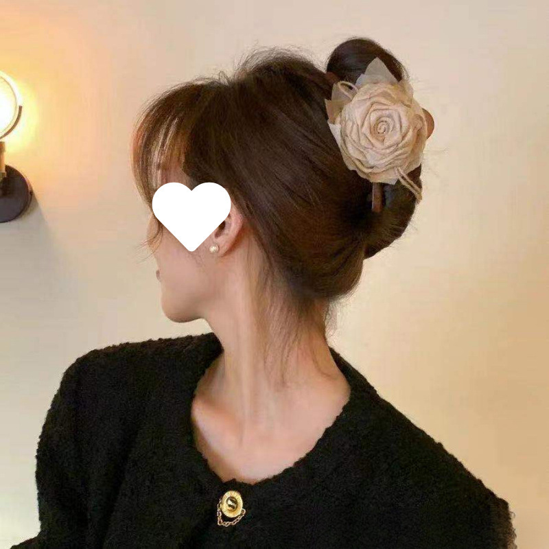 花の妖精～手作りローズフラワークリップ、女性用高級シャーククリップ、初春のヘアピンカチューシャ|undefined