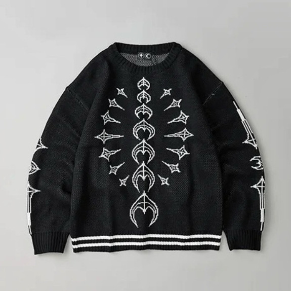European and American Trendy Brand Club's New Round-Neck Versatile Loose Knit Sweater Pullover, Unisex, Cross-Border Wholesale