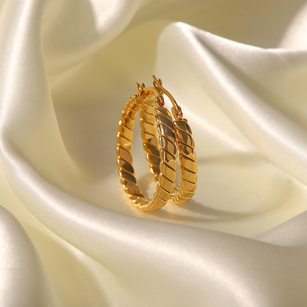 Exaggerated Geometric Stainless Steel Plating Earrings 1 Pair