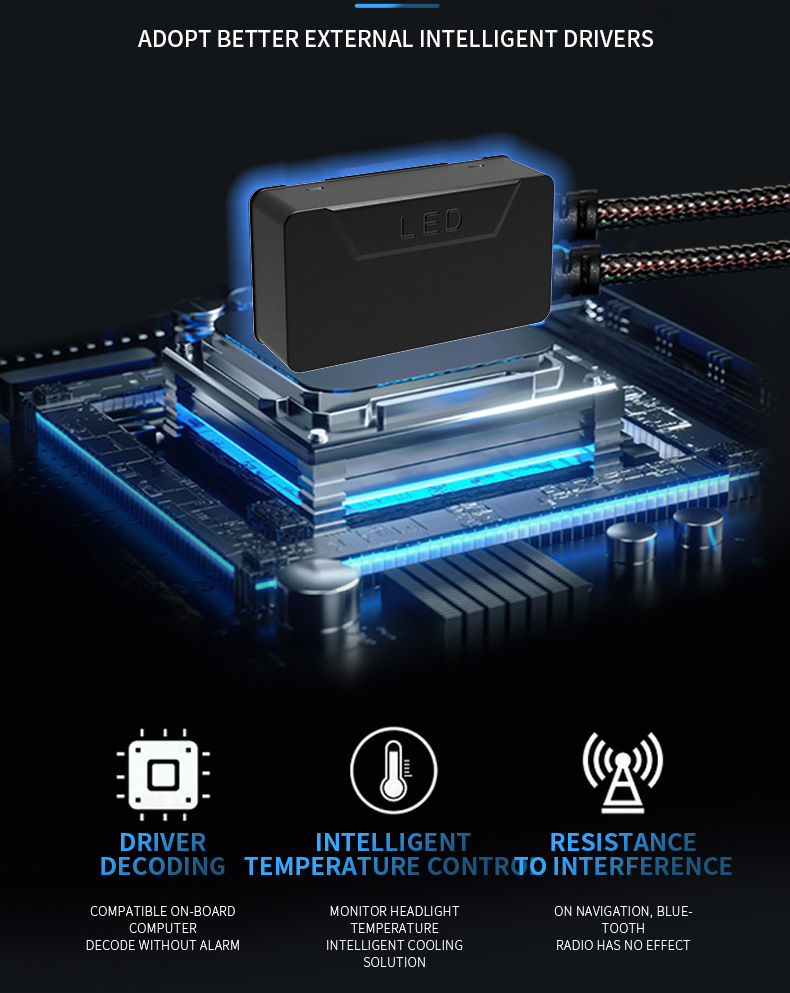 Cross-border new high-power 30-core lamp bead laser headlight H7 spotlight car light H4 non-destructive installation of car headlights