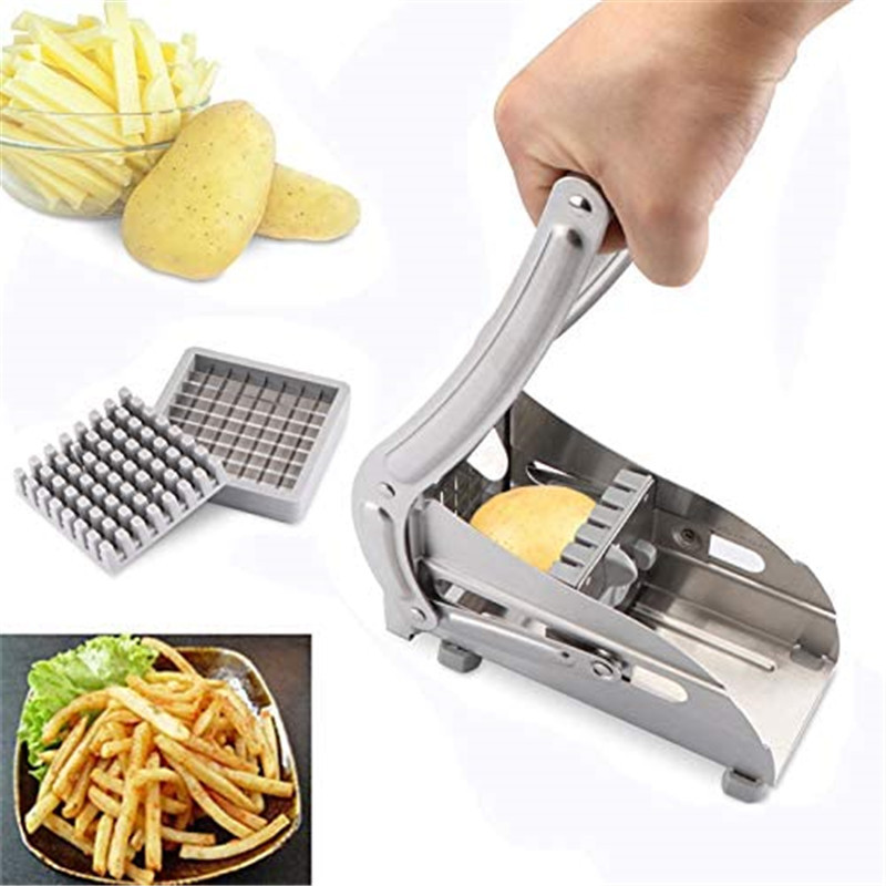 Comercio exterior dedicado máquina de cortar de la patata del acero inoxidable del hogar de metal slicer papas fritas herramienta de corte de prensa de patata