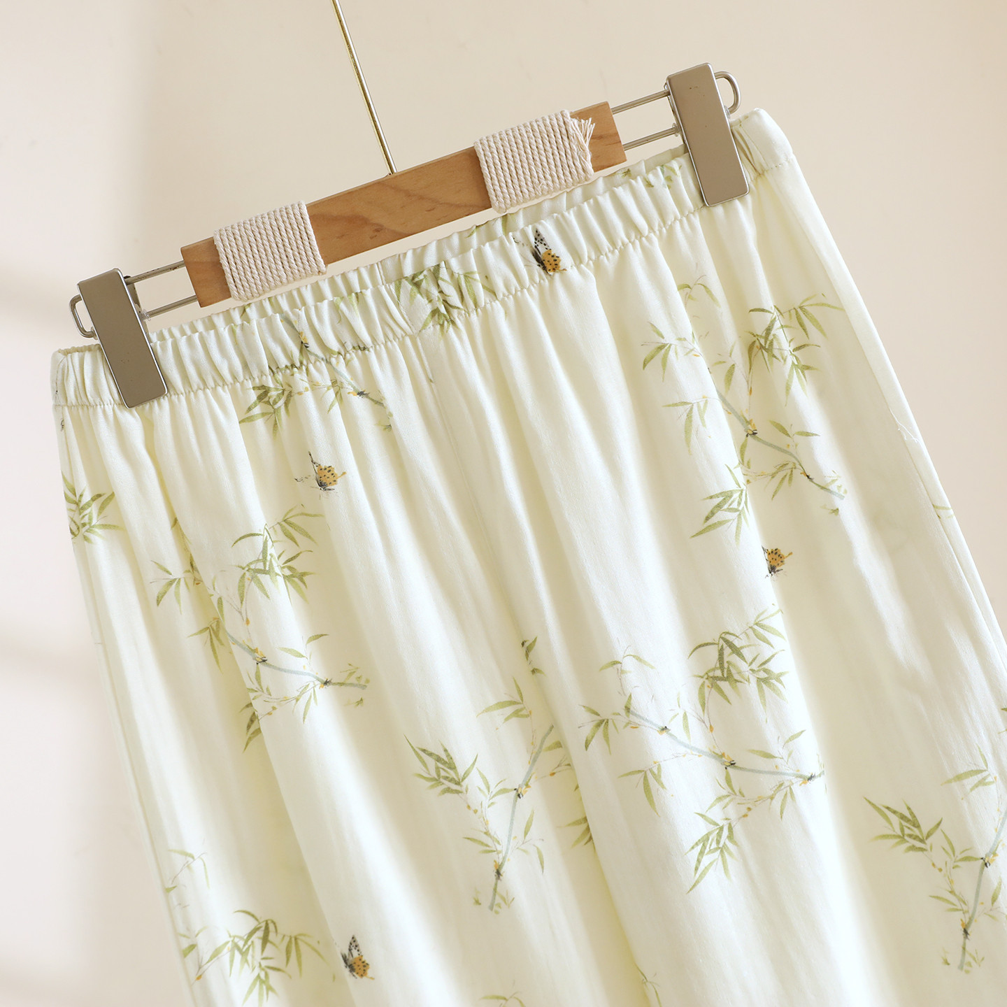 2026 Frühjahr/Sommer Neues Damen-Pyjama-Set 100% Baumwollgaze Chinesischer Stil Rundhals Dünne Ärmel Lange Hose Lose Hauskleidung – Detail 17