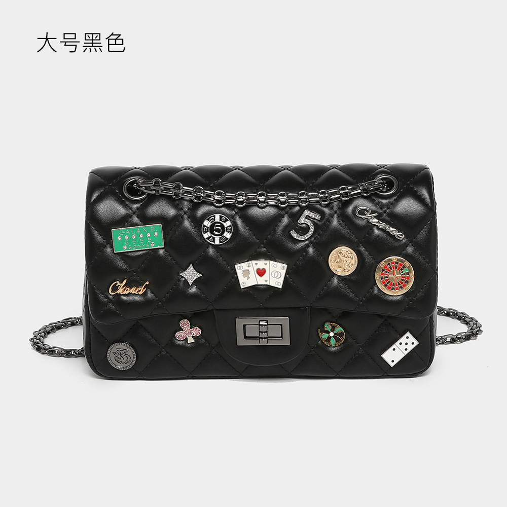 2025 primavera nuevo bolso de mujer bolso de cadena de estilo Xiaoxiao Ling estilo de moda personalidad letras insignia bolso de hombro