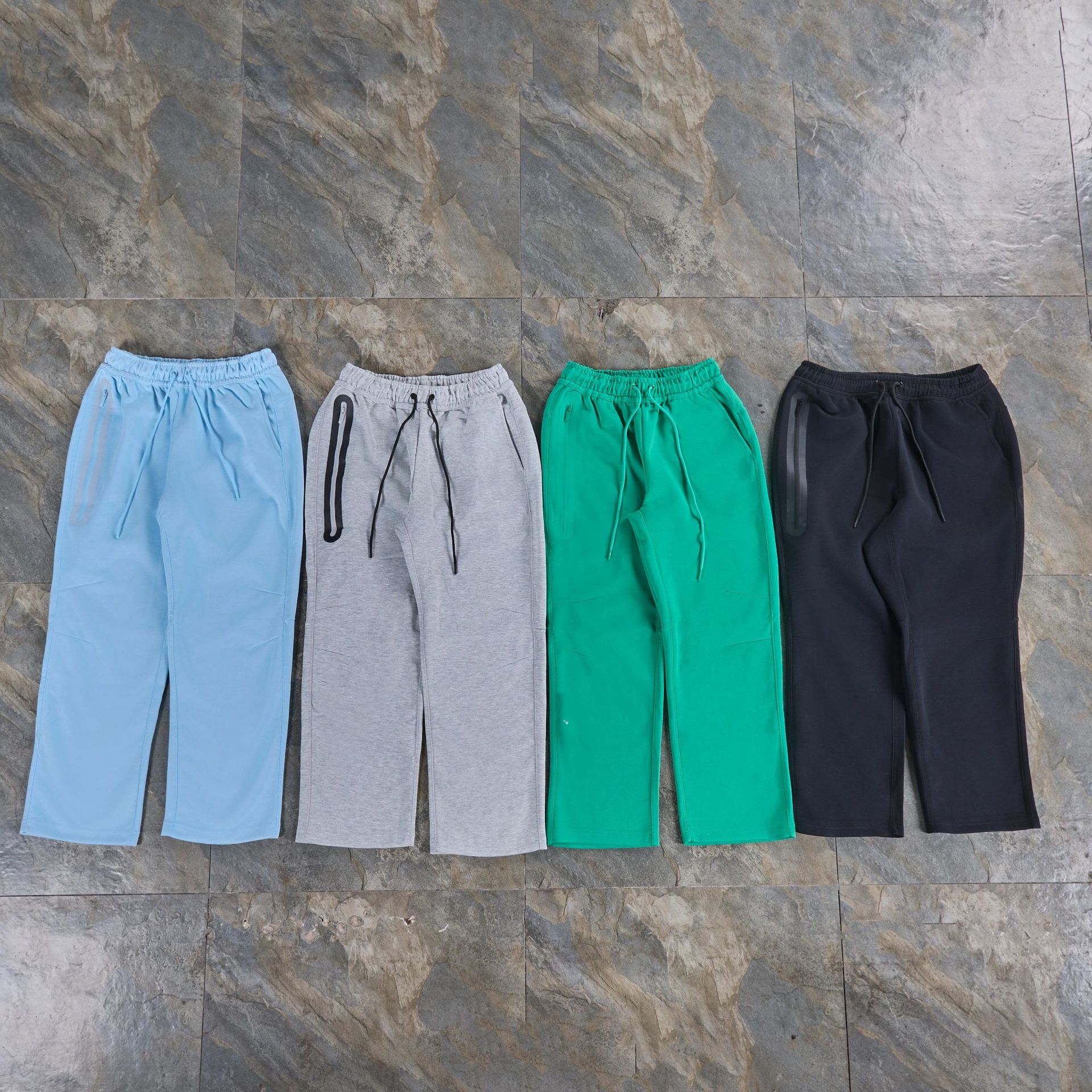 2024 primavera y otoño para hombres nuevos pantalones de goma cremallera aire capas de algodón a través de pantalones deportivos de piernas cortas pantalones casuales