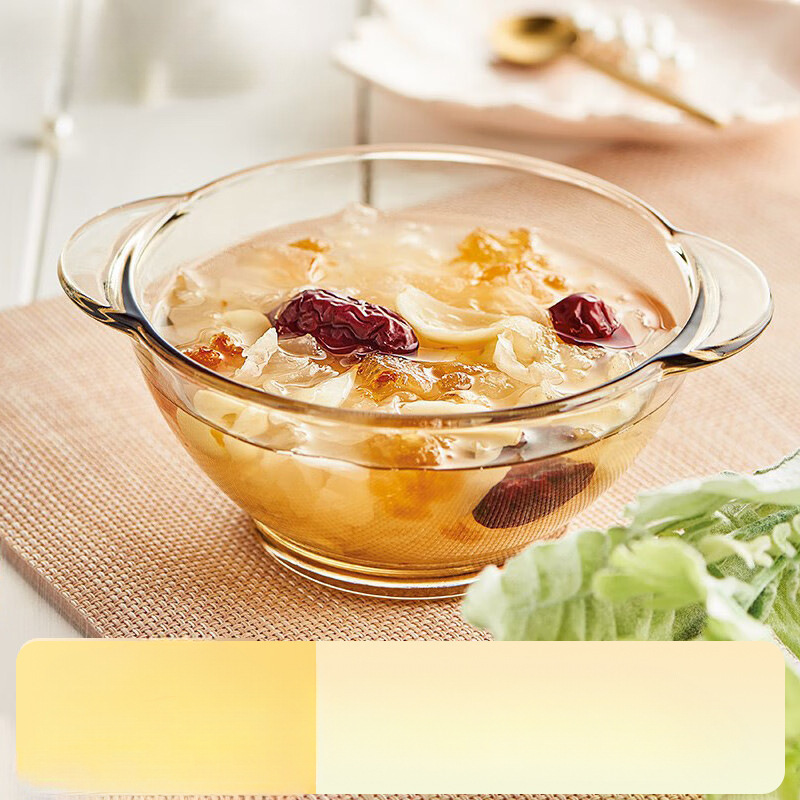 Scandinavian Style Ramen Bowl Salad Bowl Double-Eared Bowl Rice Bowl Set Bowl Tableware Pyrex Household Glass Bowl