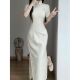 New Chinese cheongsam summer champagne color engagement high-end temperament improved young girl dress new 2025