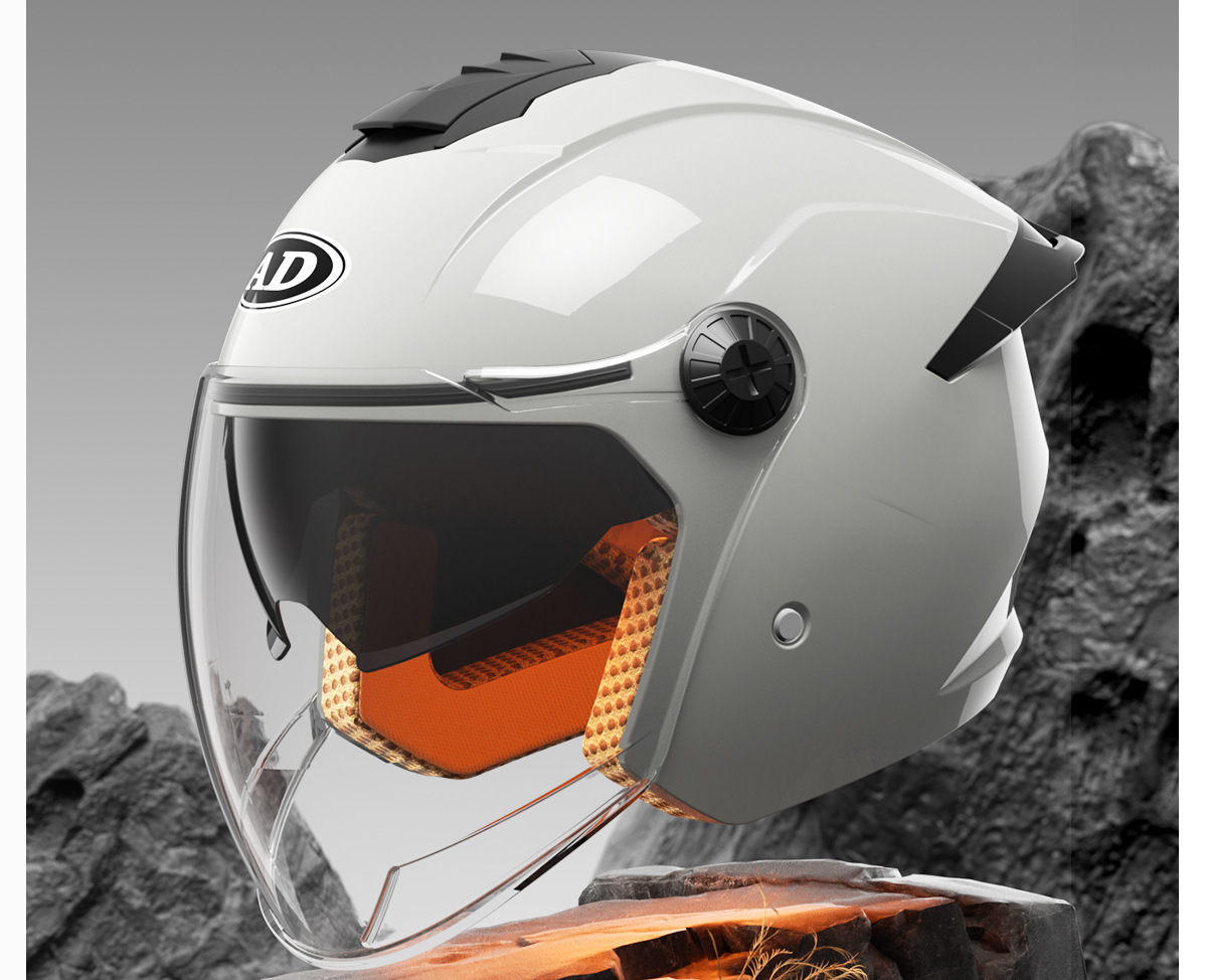 Ad Electric Motorcycle Helmet for Men and Women, Winter Warm Battery Car Half Helmet, Universal 3C Certified Safety Helmet for All Seasons