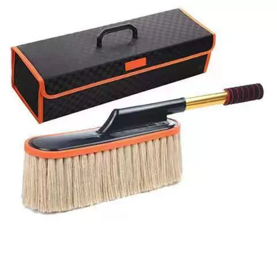 car mop dust duster dust – Car cleaning tools - beige-wax-brush-black-and-red-storage-box