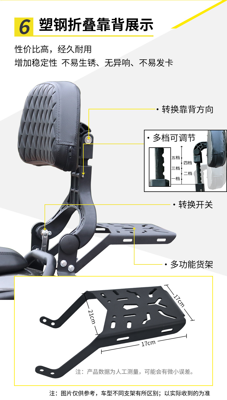 Suitable for Cfmoto 450Clc/250Clc Crash Bars, Anti-Fall and Anti-Collision Quick-Release Side Bags, Foldable Backrest Modification Parts