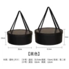 Set of two black plastic round boxes (with hand rope) 1 size each