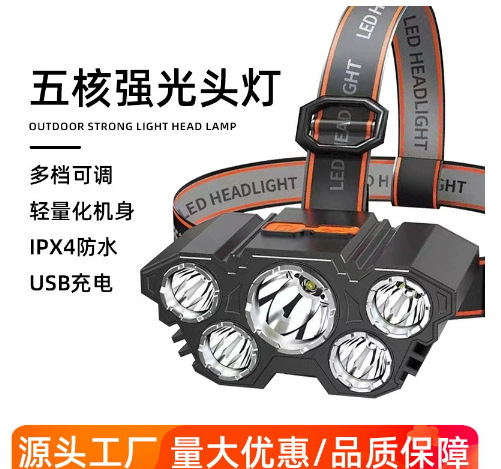 Luz delantera de luz brillante láser blanca súper brillante de 30W recargable USB para llevar una aventura de pesca nocturna al aire libre Luz delantera súper brillante