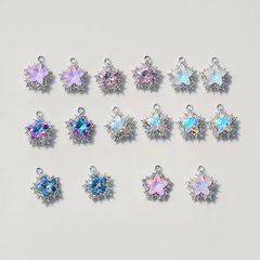 合金ジュエリーアクセサリージルコン象嵌スノーフレーク五芒星小さなペンダント DIY 手作りイヤリングブレスレット材料卸売