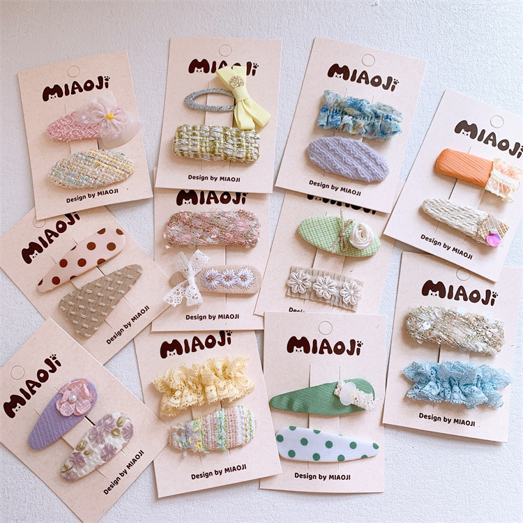 Spring New Children's Butterfly Clip Cute Girls Basic BB Clip Forehead Fringe Side Clip Double Pack Hair Clips