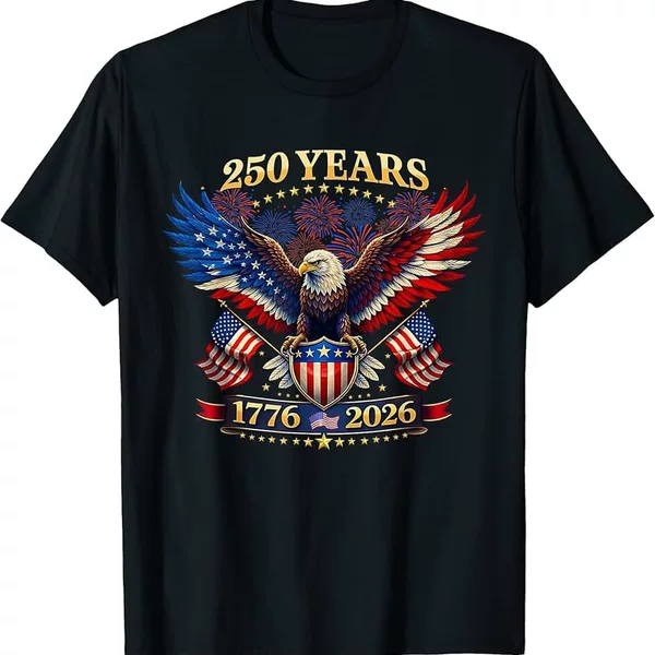 Cross-Border Foreign Trade European and American Men's T-Shirts, American 250Th Anniversary Pod, Imitation Cotton Round Neck Short-Sleeve Personalized DIY Style