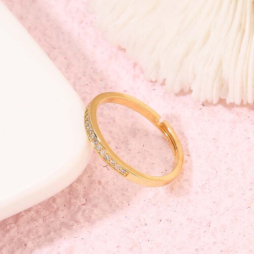 Zhongxing new hand jewelry ring gold-wrapped niche design European and American style ins light luxury opening adjustable non-fading ring