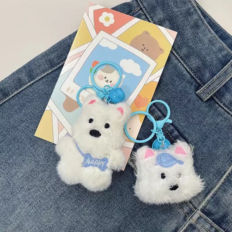 かわいいウエストハイランドぬいぐるみペンダントアクセサリー誕生日ギフトバッグペンダント漫画子犬ぬいぐるみキーホルダー|undefined