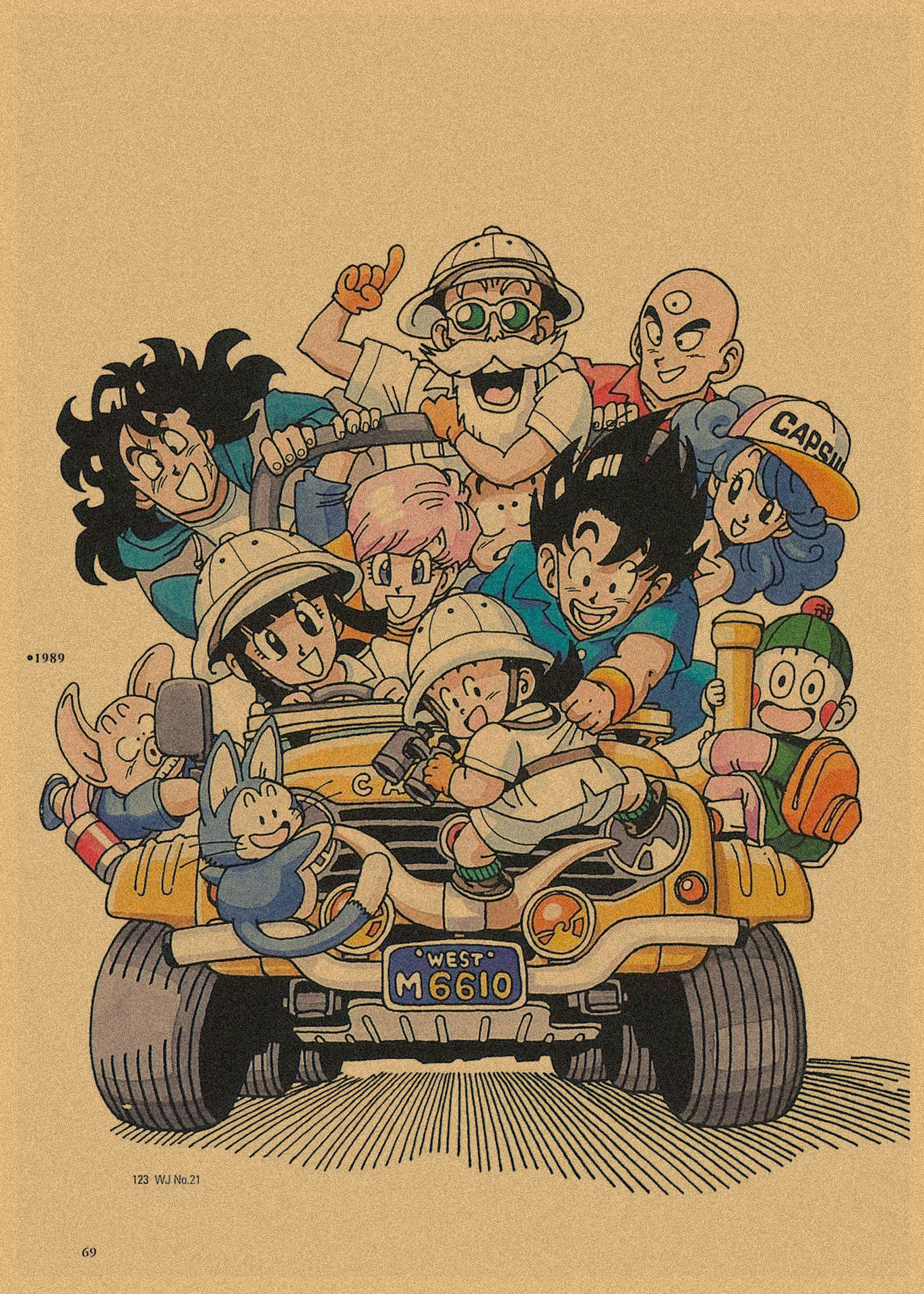 日本式アニメ七龍珠アラレ復古クラフト紙ポスター鳥山明装飾画孫悟空壁画316