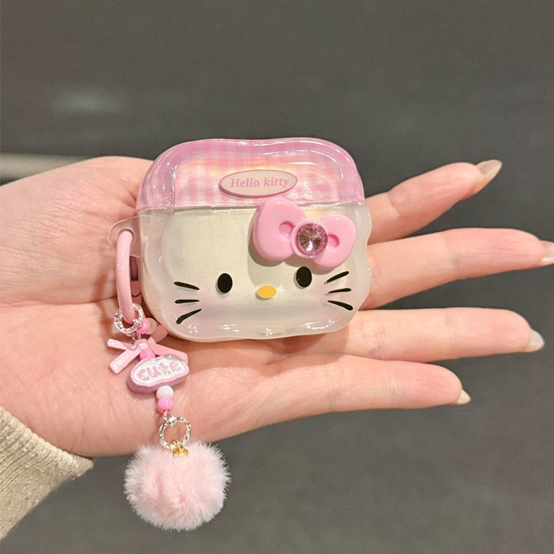 Polvo de polvo arco Kitty es adecuado para airpods4 generación de estuche de protección Bluetooth airpodspro3 cubierta de auriculares