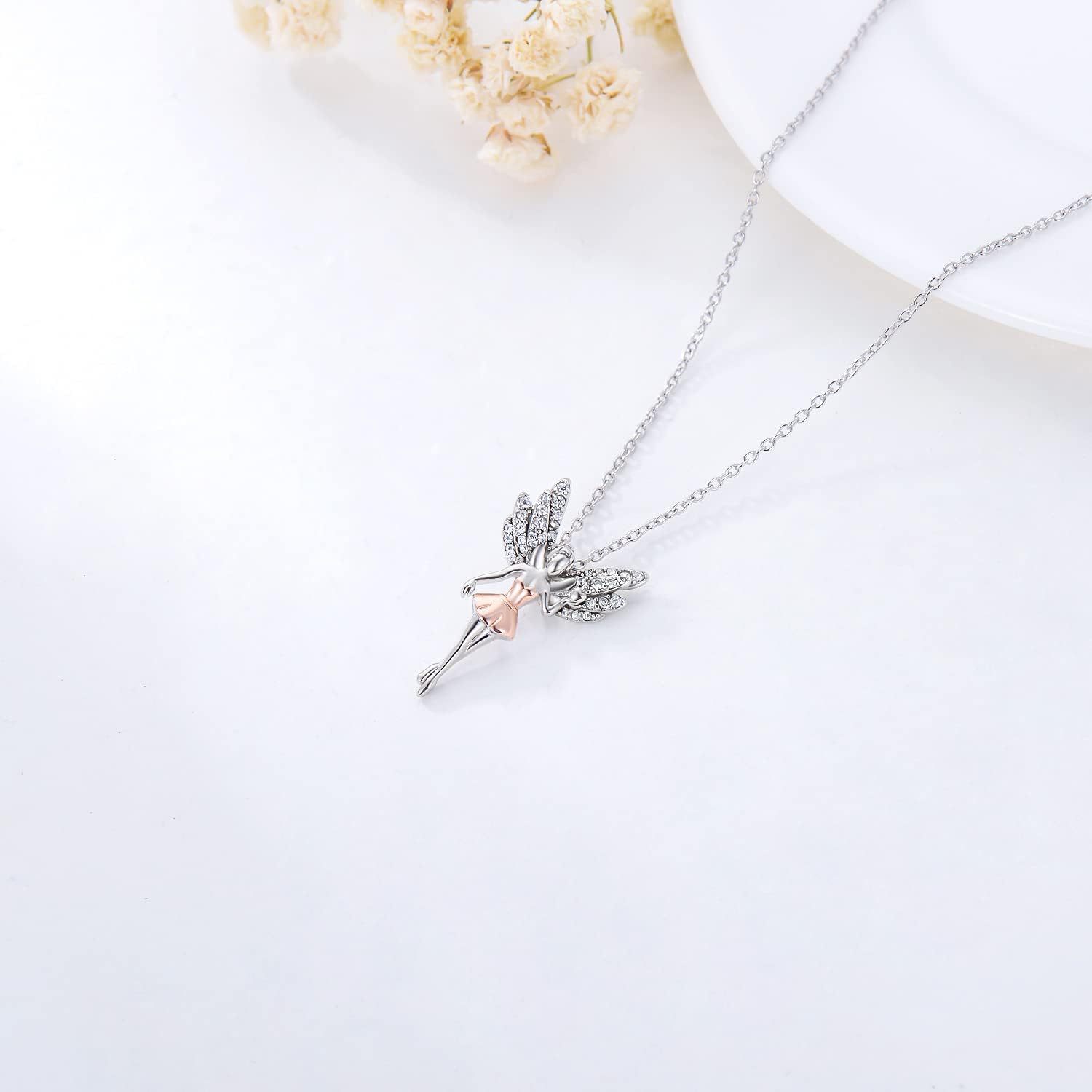Collier pendentif elfe avec diamants pour femme_voghion.com