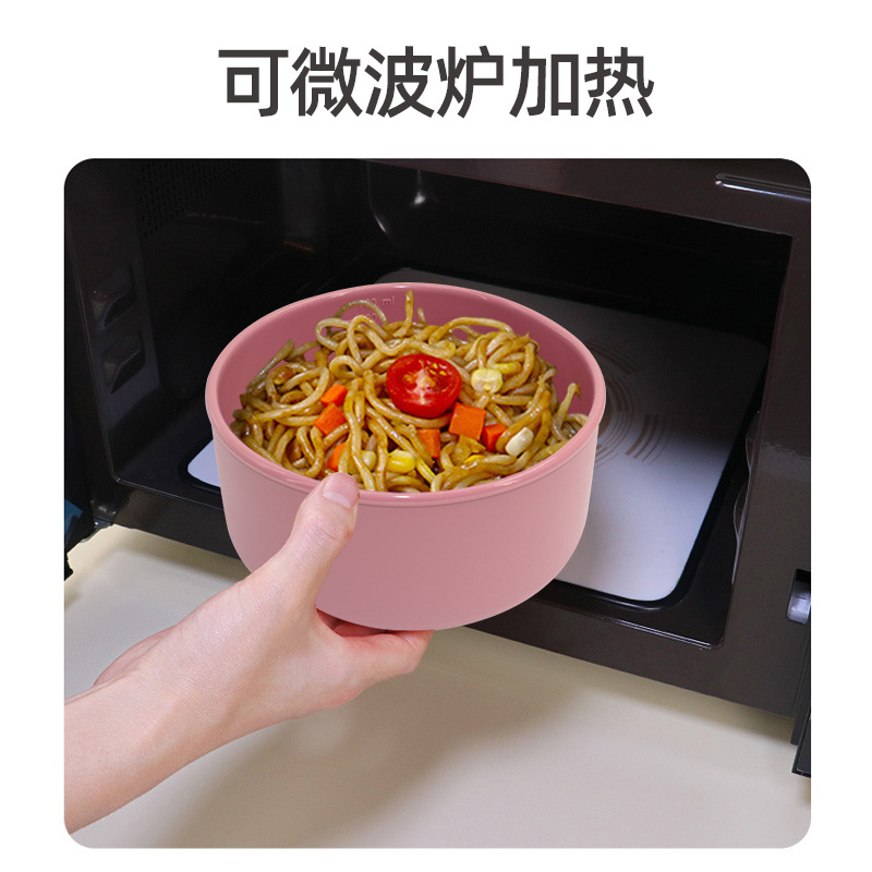 Caja de silicona redonda sellada aislamiento térmico caja de almuerzo calentamiento por microondas con cubierta