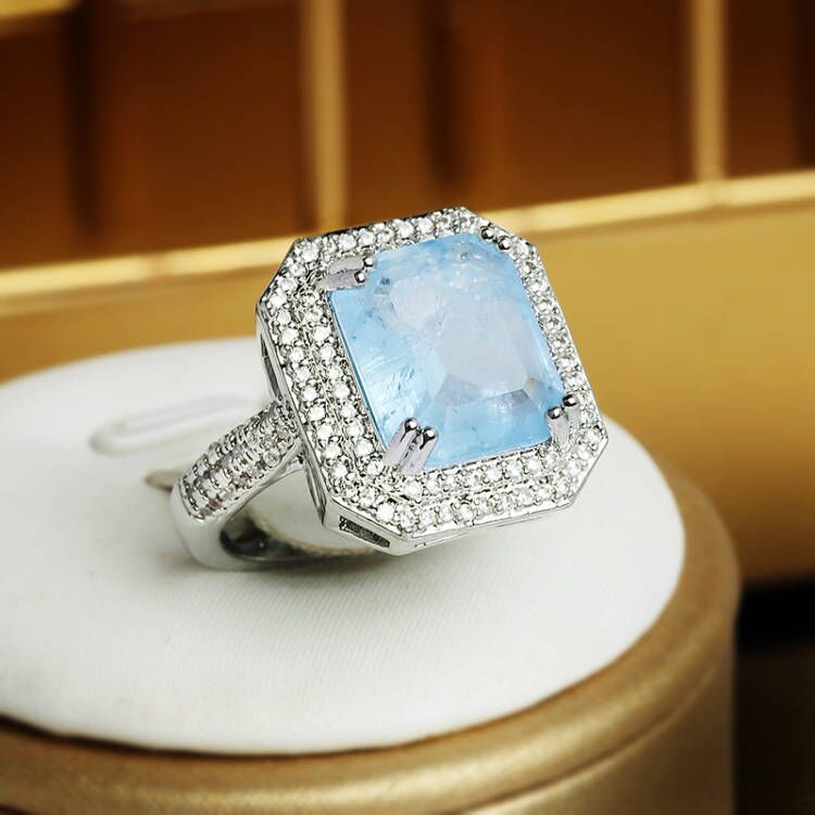 Fashion Geometric Brass Plating Zircon Rings 1 Piece