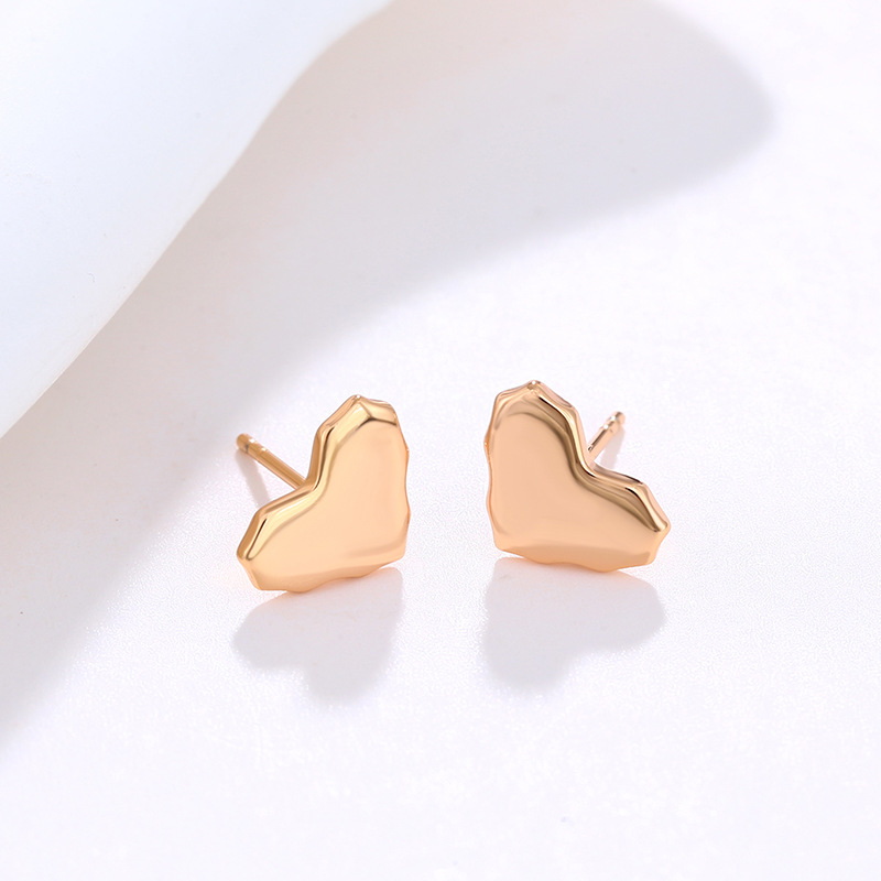 Pendientes de Aleación con Forma de Corazón Lisos y Sencillos de Xuping Jewelry, Pendientes de Moda de Alta Gama para Mujer, Venta al por Mayor