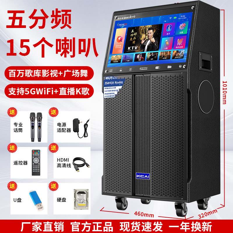 カラオケの歌の一体機の移動カラオケの音響のセットはディスプレイの大きい電力の家庭のk歌の専門のスピーカーを持ちます。|undefined