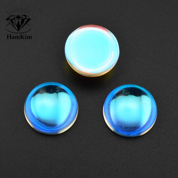 Round Moonstone AB Color Flat Base Plain Surface Arc Surface Gloss Rainbow Color Steamed Bread Beads Glass Stone Jewelry Inlaid with Stone Round Moonstone AB Color Flat Base Plain Surface Arc Surface Gloss Rainbow Color Steamed Bread Beads Glass Stone Jewelry Inlaid with Stone
