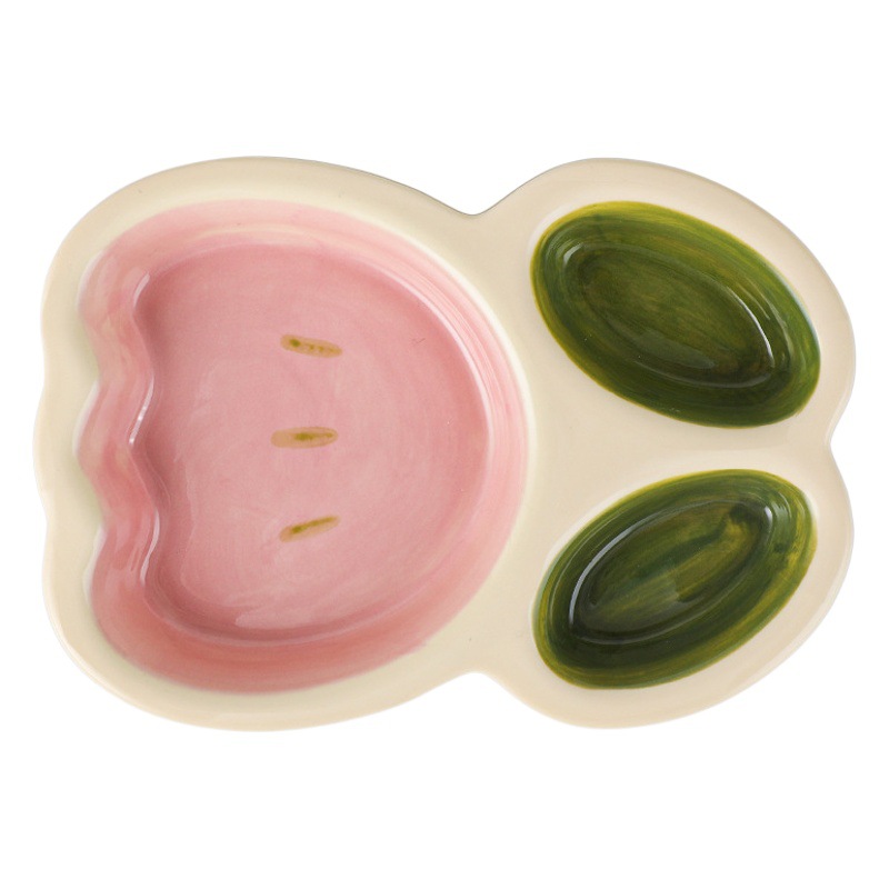 Tulipán creativo Oficina hogar lindo comida separada rejilla de reducción de grasa comida una persona comida vajilla separada Placa de alto aspecto