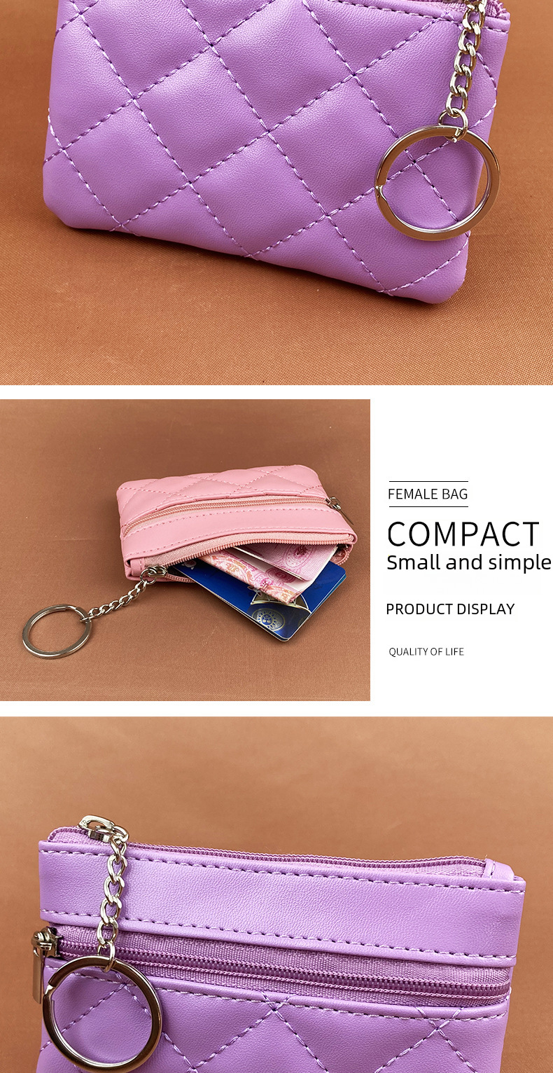 2022 New Arrival Rhomboid Card Holder Short Women's Korean Style Coin Purse Large Capacity Multi-Card Zipper Wallet_voghion.com