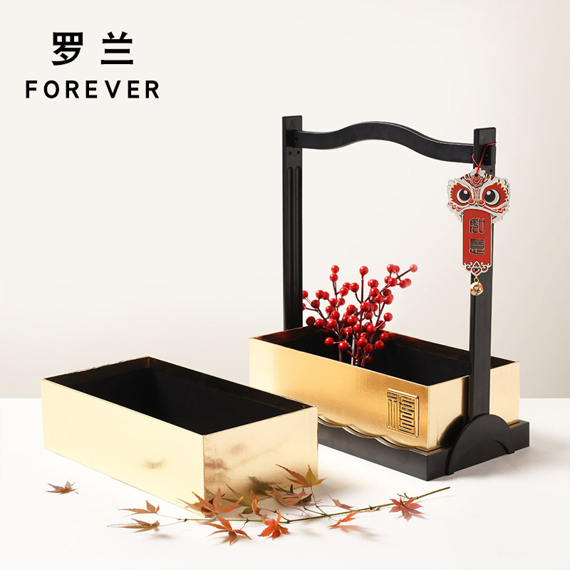 Roland feliz cesta de flores portátil caja de flores Regalo De vacaciones regalo Año nuevo sabor festivo DIY flor arreglo cubo caja de regalo chino