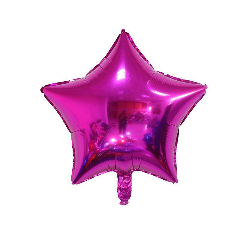 Venta al por mayor de fábrica de 18 pulgadas monocromo en forma de corazón estrella de cinco puntas amor globo de película de aluminio globo de papel de aluminio globo de fiesta de cumpleaños globo