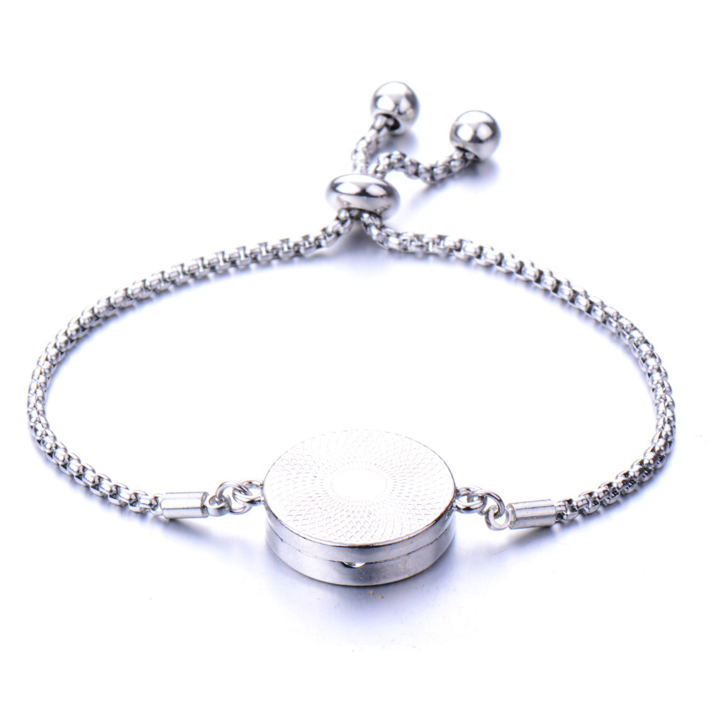 1 Pièce Style Simple Rond Chanceux Arbre Alliage D'acier Titane Chaîne Aromathérapie Unisexe Bracelet display picture 2