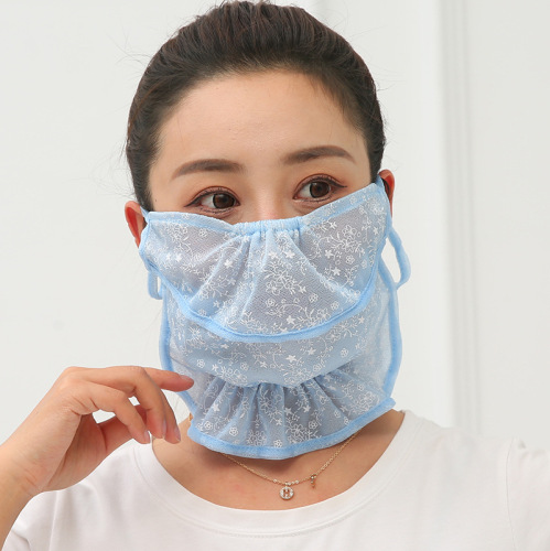 New Large Neck Guard Breathable Sunscreen Women's Outdoor Cycling Floral Sand Veil Open Dust Mask