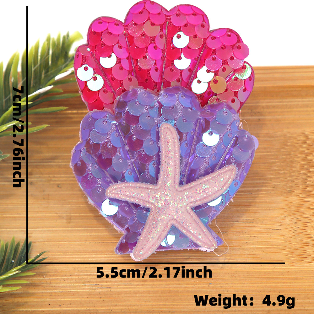 Cartoon shell starfish clip de pelo tema mar decoración de fiesta de cumpleaños clip de pelo borde clip de sequela clip de pelo