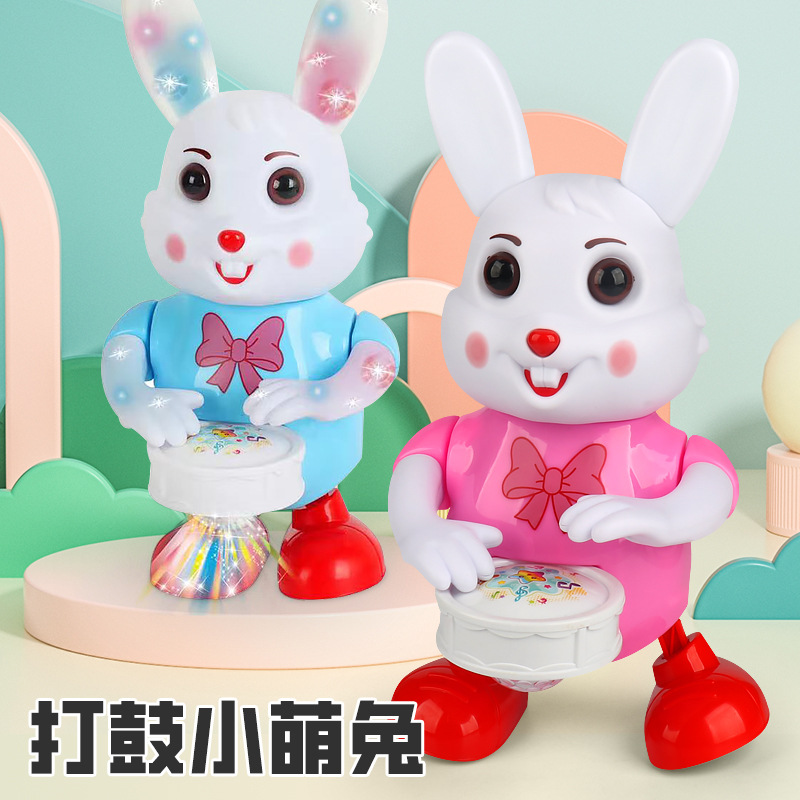 Eléctrico bailando conejito música luz swing tambor baile conejito bebé niños juguetes educativos