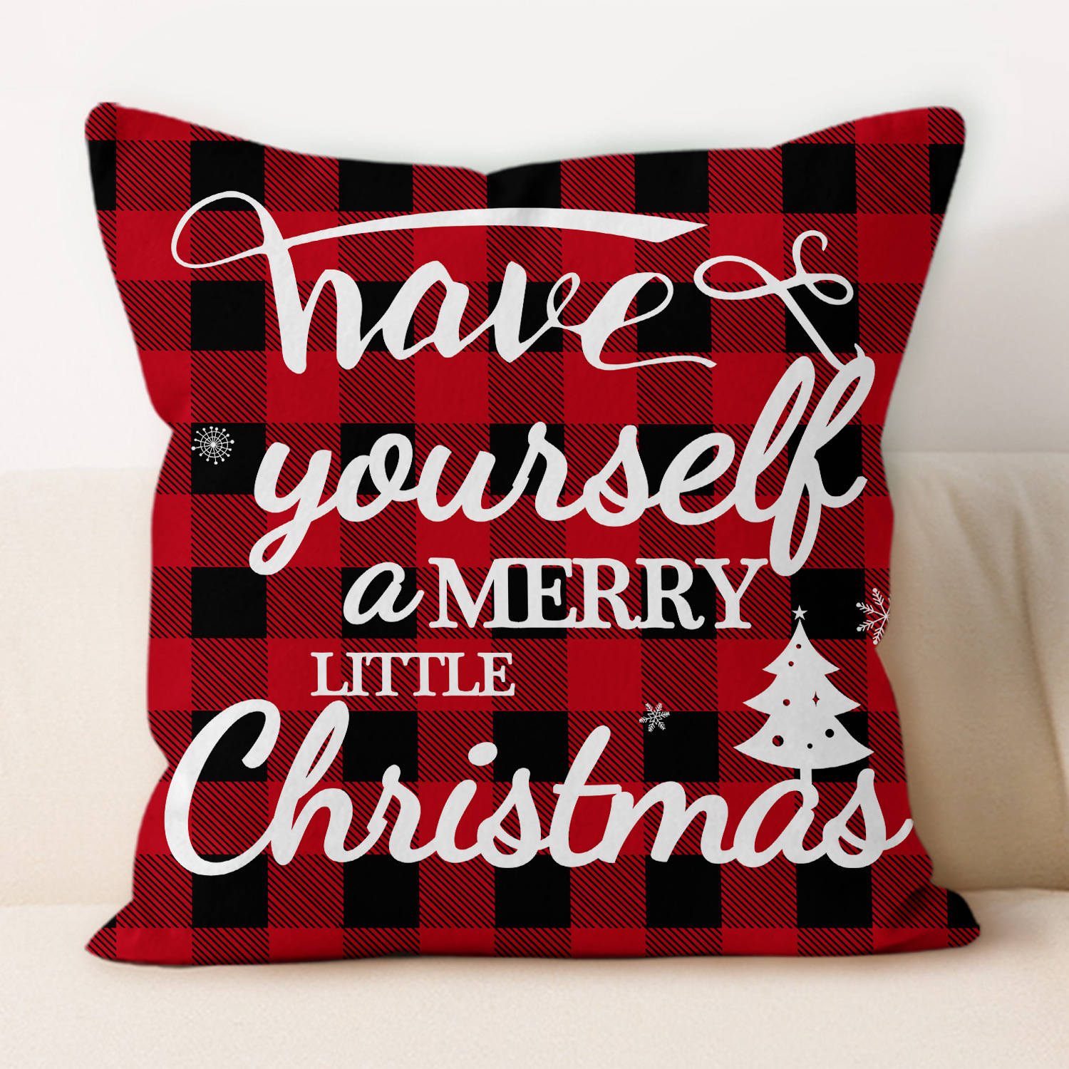 Amazon nuevo 2025 almohada de almuerzo almohada de oficina almohada de almuerzo almohada de cubierta de almohada de cuadrícula roja