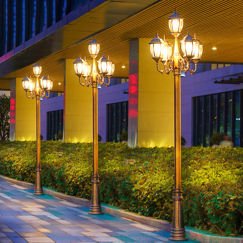 Street Lamp for Home Yard 3m European Retro Outdoor Waterproof Garden Villa Community High Pole 220V Landscape Courtyard