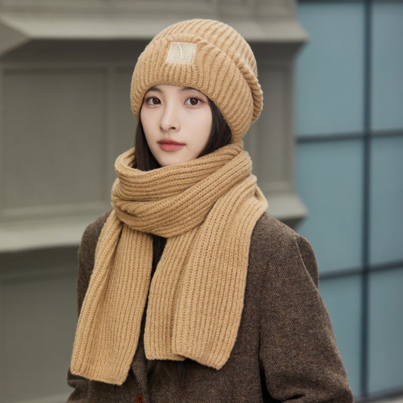 New Knitted For Women, Autumn And Winter, Fleece-Lined, Thickened, Warm, Slouchy Beanie, Large Head Circumference,_voghion.com