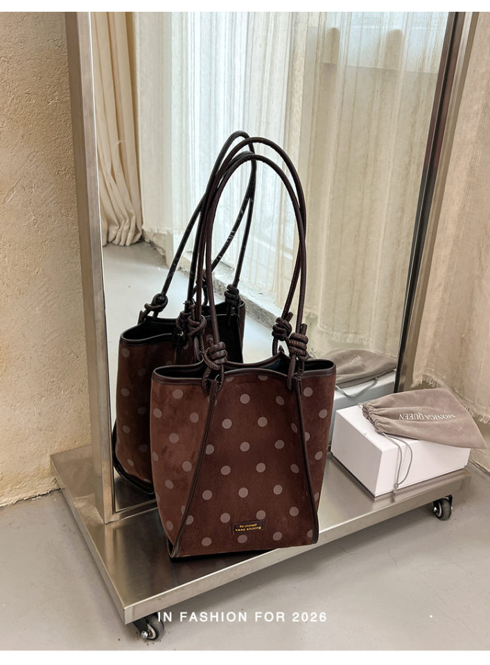 Túi tote nữ da lộn mờ cỡ lớn dáng shopping, túi đeo vai hai quai, phong cách tối giản — màu cà phê, màu kaki, màu nâu chi tiết 18