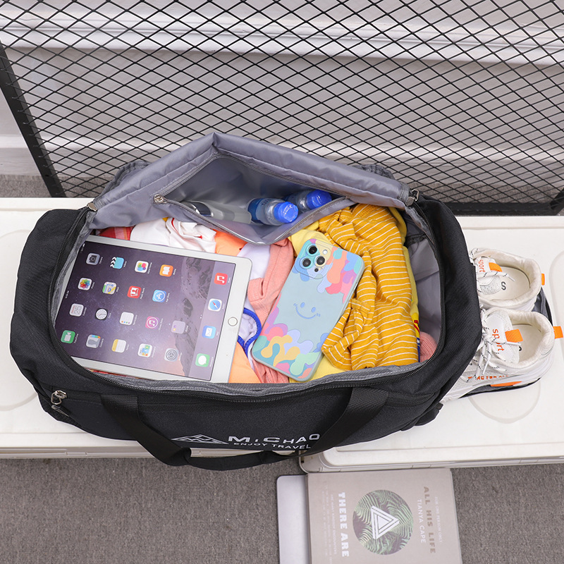 Bolsa de fitness deportiva de moda de separación seca y húmeda para parejas, bolsa de viaje portátil de gran capacidad con almacén de zapatos para salir a jugar