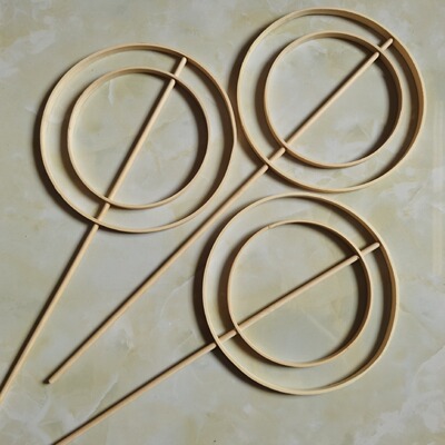 Bicyclic circular fan Bamboo Bamboo Circle Festive lantern skeleton Embroidery Fan frame Bicyclic Bamboo Circle lantern manual Bamboo