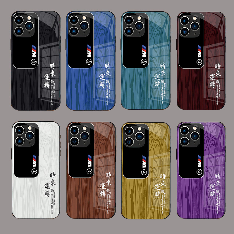 Suitable for Apple 15Pm Mobile Phone Case 16 Long Frame 14 Hours to Come 13 Wood Grain 12 Business 11 Glass Mini Anti-Fall